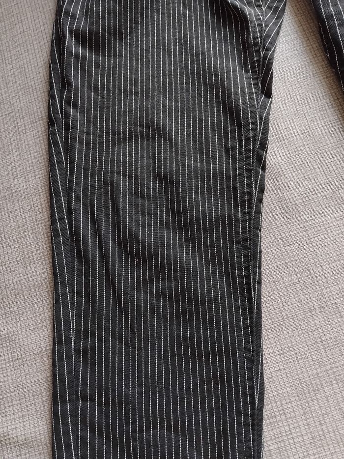 Pantalon stretch noir rayures blanches tbe - photo numéro 3