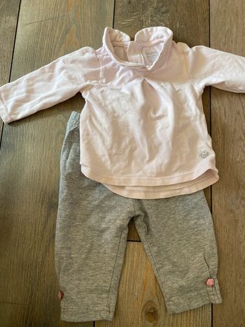 Ensemble fille rose et gris obaïbi 3 mois