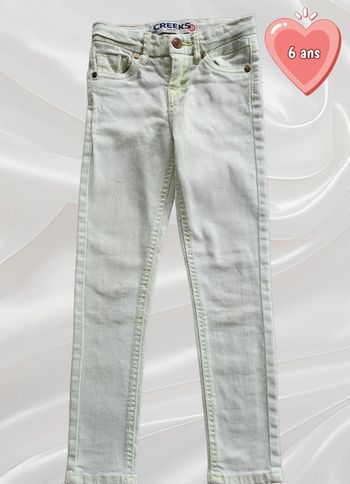 Pantalon jean vert clair fille 6 ans