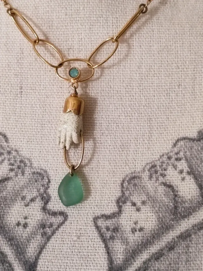 🙏 collier namaste🌿 Main en jaspe paysagé 💚 - photo numéro 4