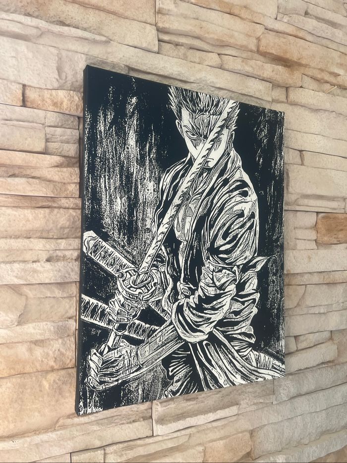 Tableau Zoro sabres One Piece en toile 30x40cm - photo numéro 3