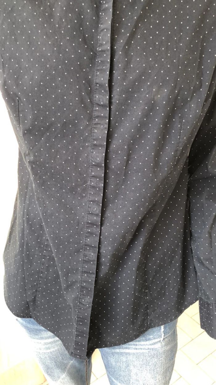 Chemise bleue marine à pois blancs - photo numéro 7