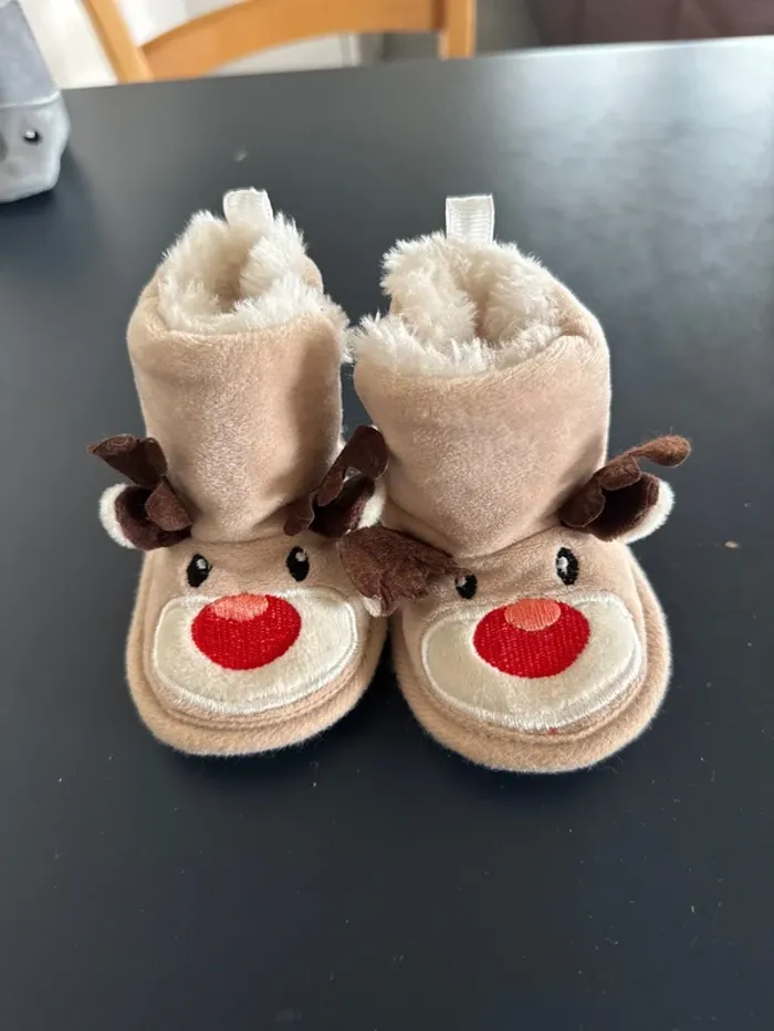 Chausson hiver bébé renne
