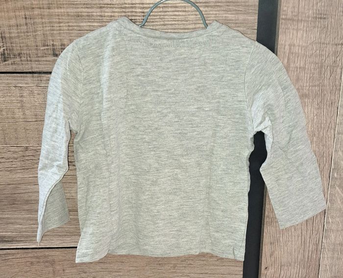 Tee-shirt manches longues gris Du Pareil au Même 9 mois - photo numéro 4