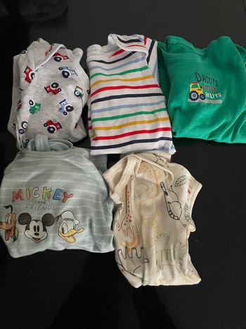 Lot de 5 bodies 0/3mois