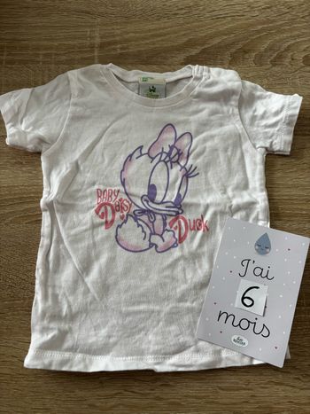 Tee shirt blanc daisy Benetton t.6m