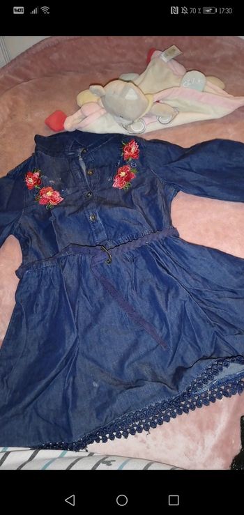 Robe manches longues jeans or