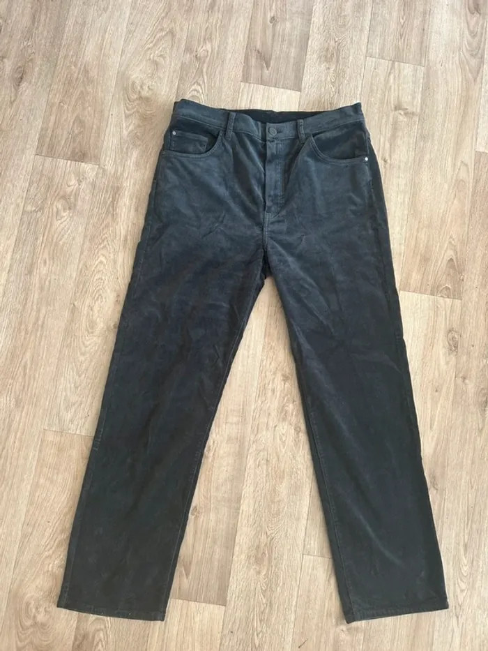 Massimo Dutti, pantalon en velours, gris, taille L/40
