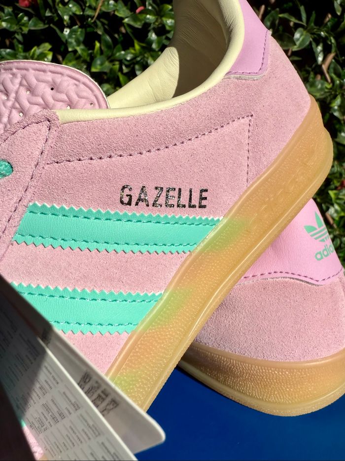 Adidas gazelle bliss lila / acid mint / off white - photo numéro 5