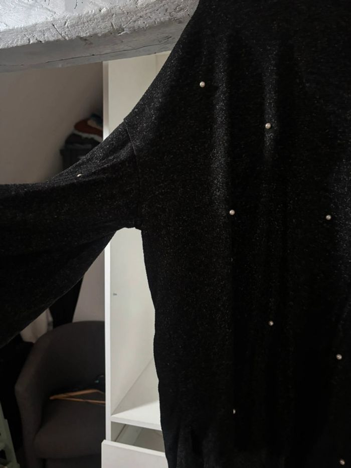 Pull leger femme noir gris perlé taille M - photo numéro 3