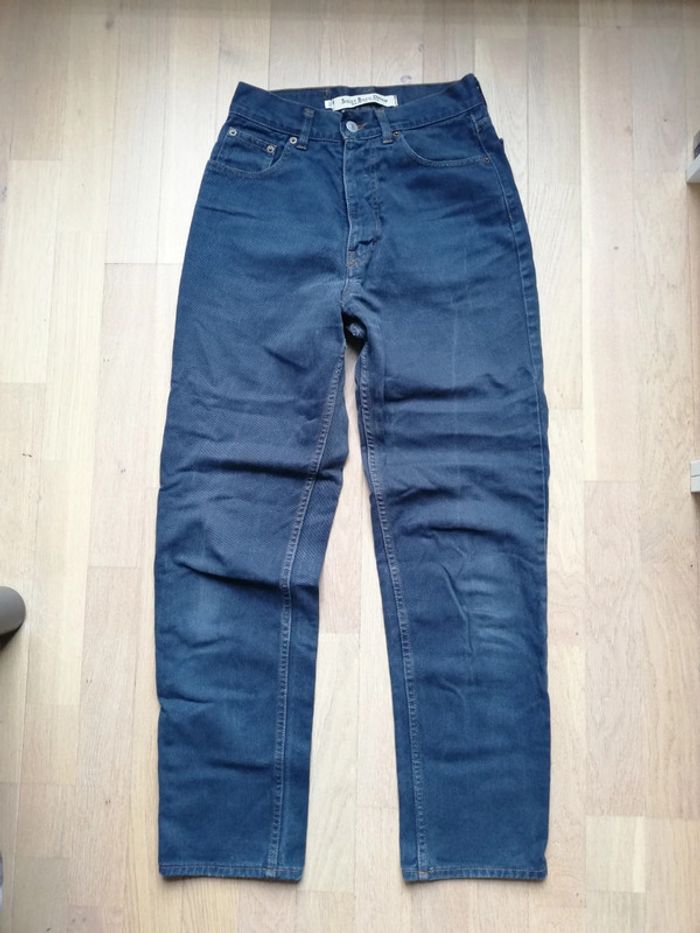 Pantalon mom jeans sisley basic denim bleu brut taille 36 femme - photo numéro 15