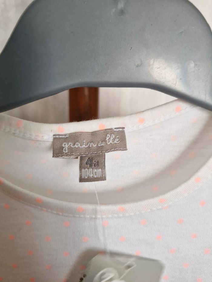 T-shirt manches courtes enfant fille 4 ans Grain de blé Coton - photo numéro 4