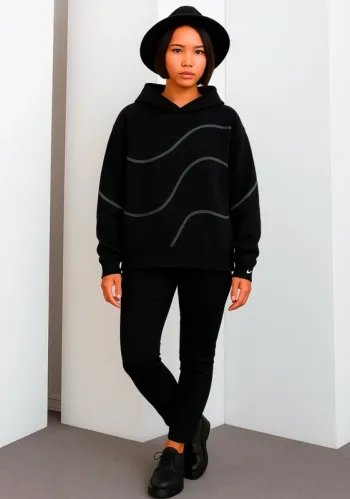 Sweat à capuche Nike Neuf avec étiquettes Noir et blanc Fleece