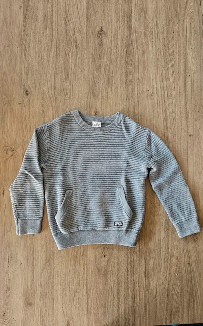 Pull gris, taille 4 ans, Tape-à-l'oeil