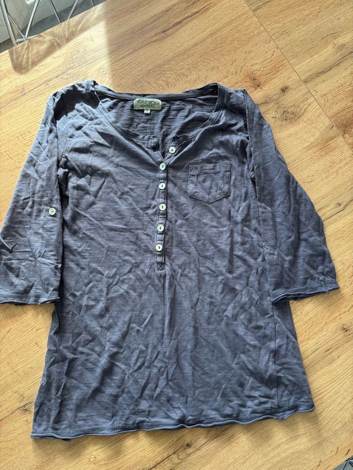 T-shirt manche 3/4 bleu femme taille s Nothing else