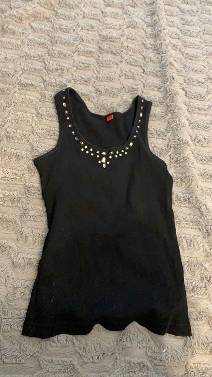 Haut noir Espeot à strass taille S