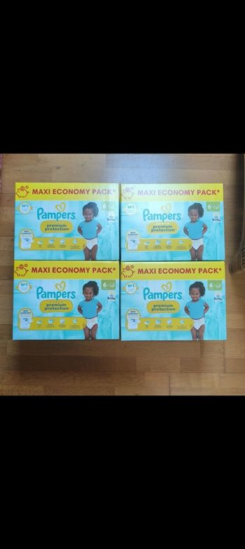 4 maxis economy packs Pampers premium protection taille 6
