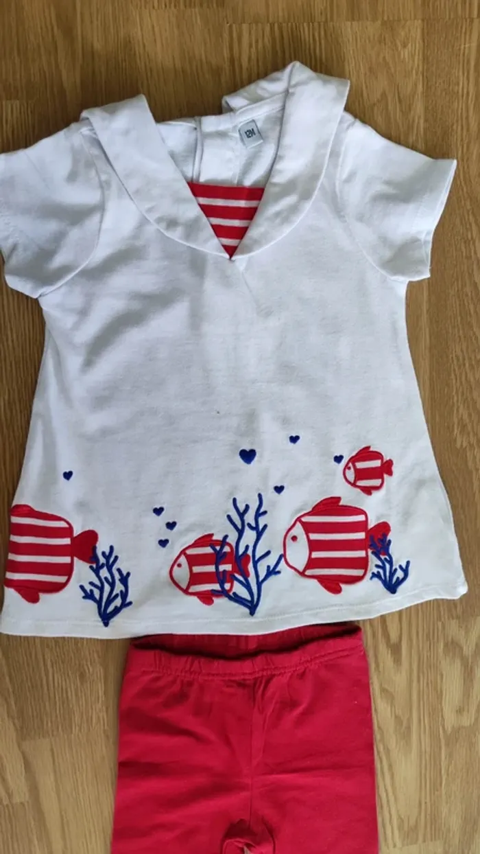 t-shirt + pantalon taille 12 mois - photo numéro 2
