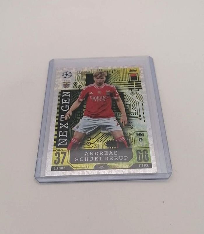 Carte Match Attax 2023-24 NEXT GEN Andreas Schjelderup n°405 SL BENFICA. - photo numéro 2