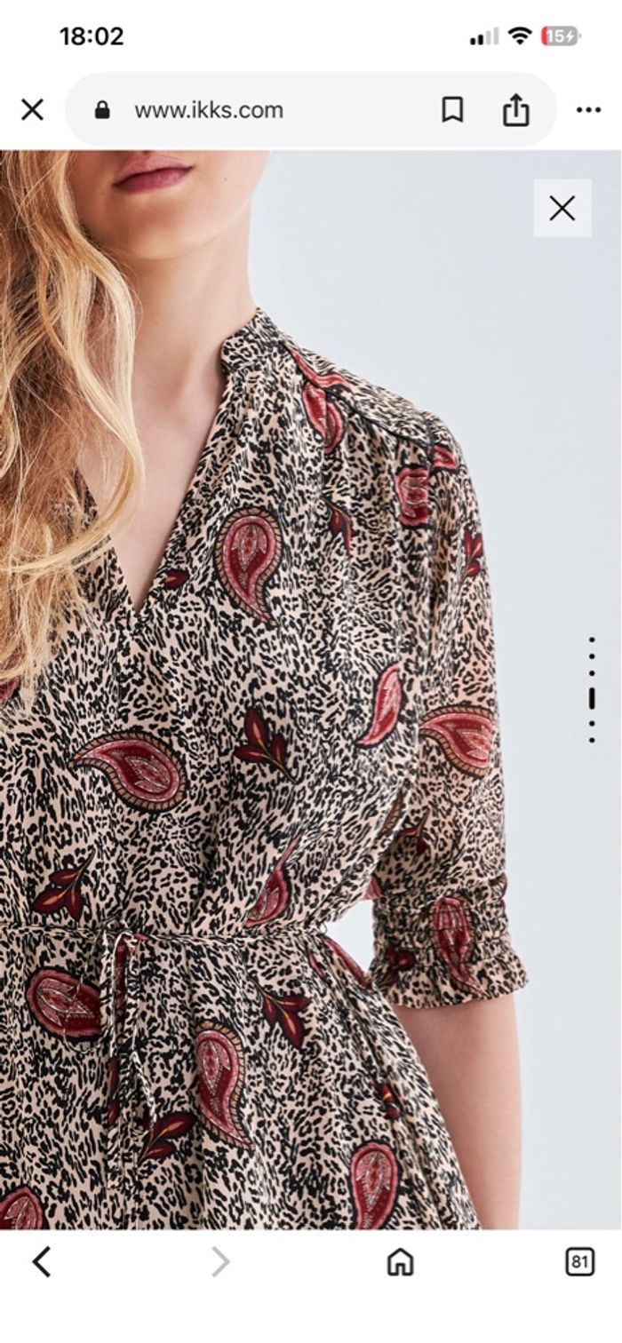 🌞Robe élégante IKKS 🌞 écru motif Paisley - photo numéro 6