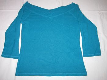 Pull Naf Naf M Bleu Canard Femme Manche 3/4