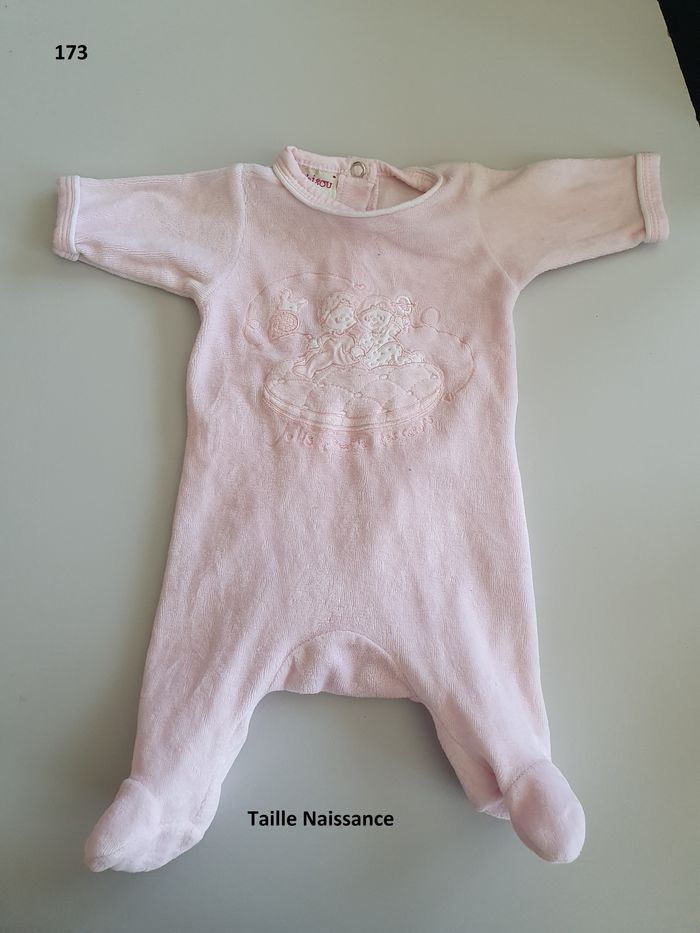Pyjama rose en velour Taille Naissance
