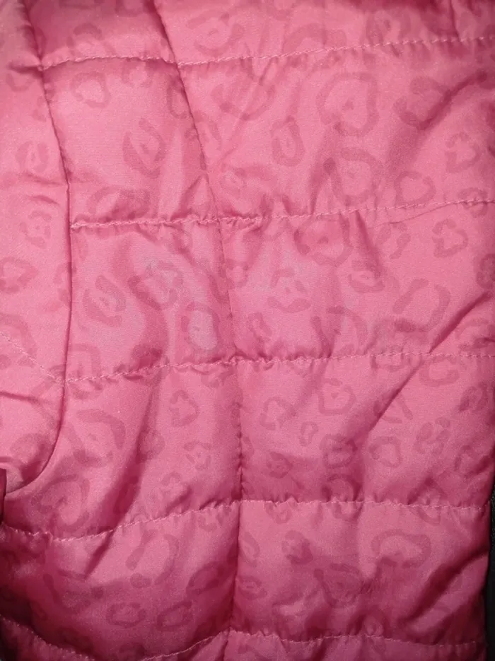 Manteau enfant fille réversible rose et gris foncé - photo numéro 4