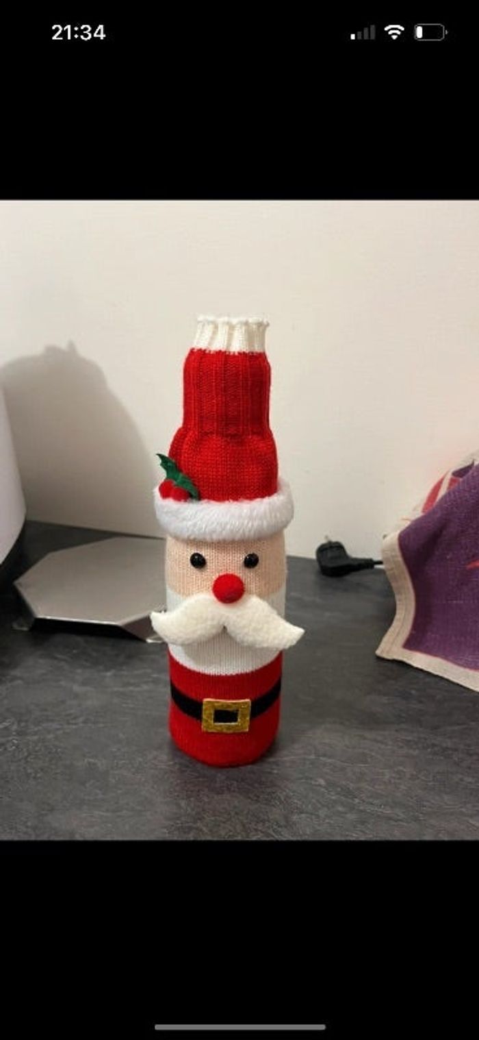 Housse bouteille de vin Noël