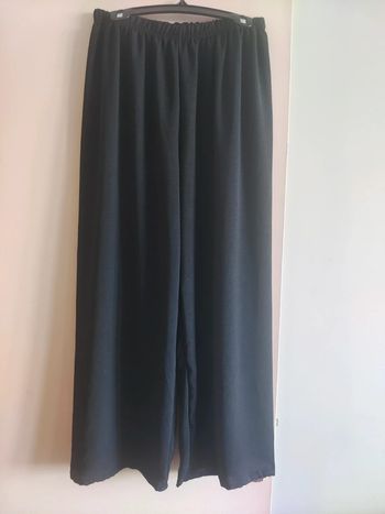 Pantalon fluide jambe large d'été noir