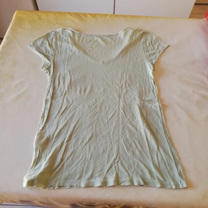 Tee-shirt mini manches col V Petit bateau 18 ans vert clair - photo numéro 2