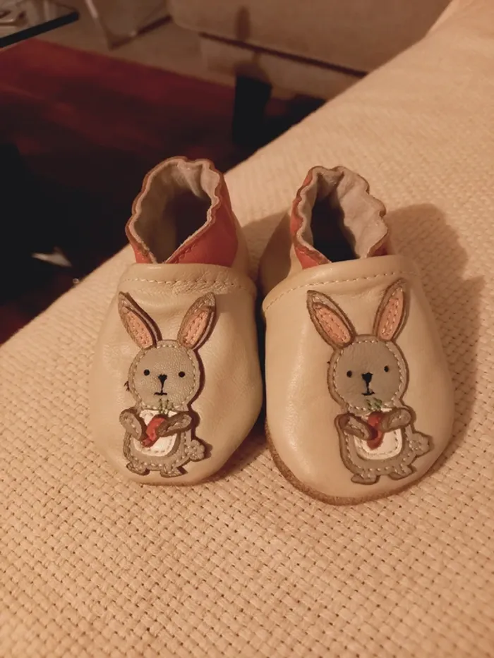 Chaussons cuir souple pour bébé