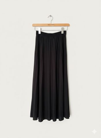 Jupe plissée noire – taille élastique – coupe fluide