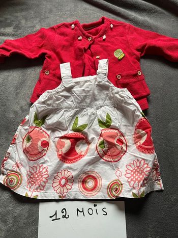 Ensemble robe et gilet 12 mois