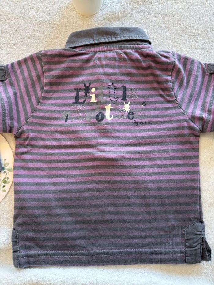 Ensemble polo rayé violet Little brother - photo numéro 5