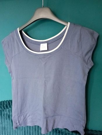 Tee shirt coton gris manches courtes