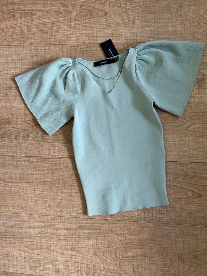 Haut vert neuf à manches courtes Vero Moda taille XS (valeur 30€) - photo numéro 7