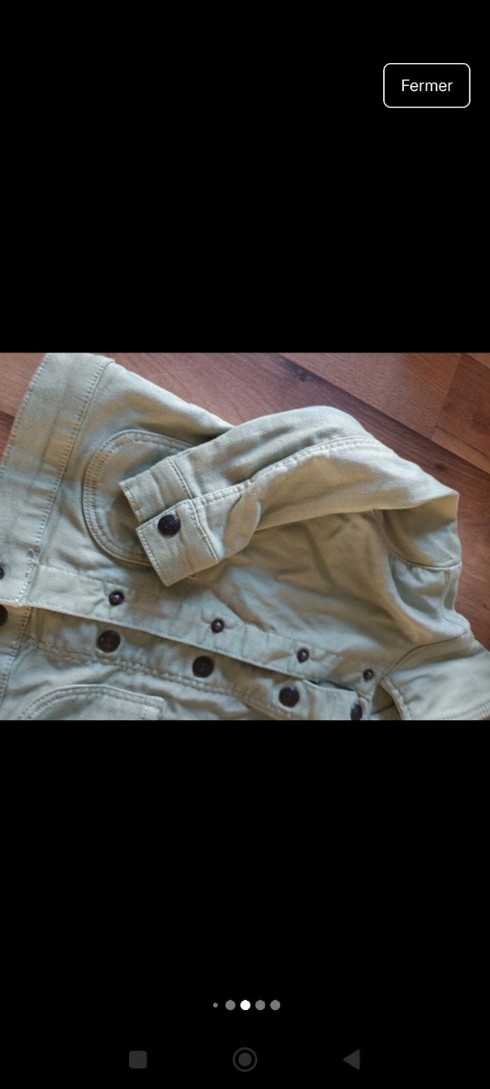 Veste en jeans vert pastel 36 mois - photo numéro 3