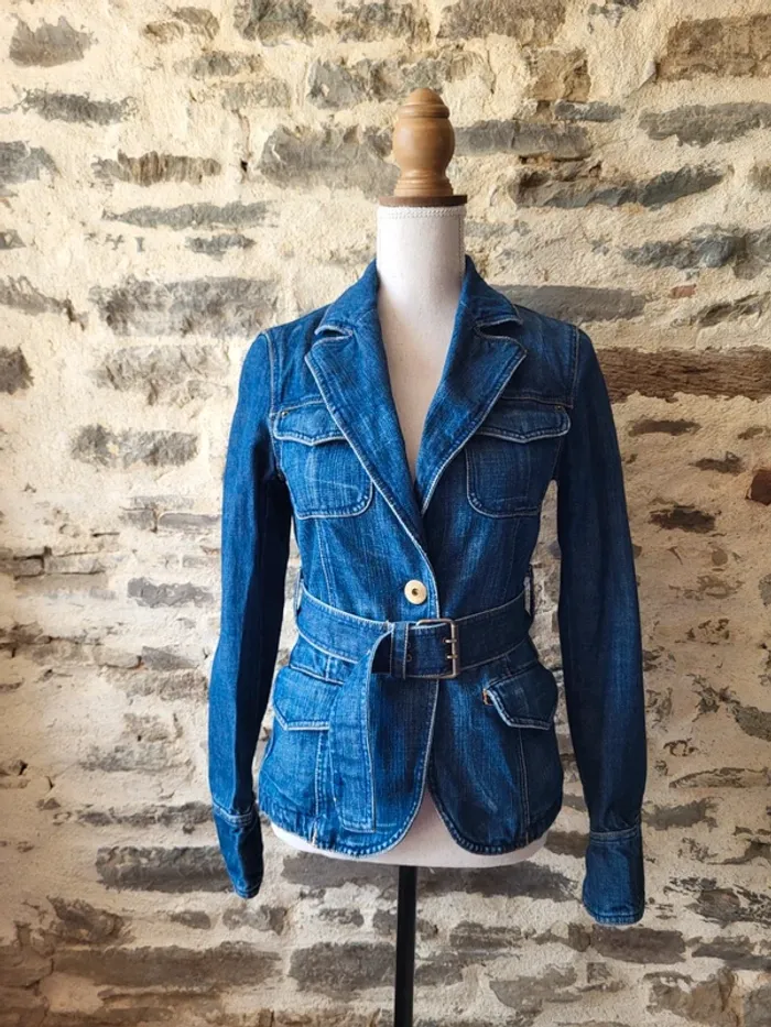 Veste en jean bleue Zara Trafaluc Taille 36 - photo numéro 9