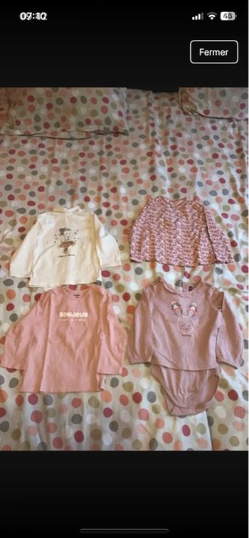 4 teeshirt manches longues taille 18 mois