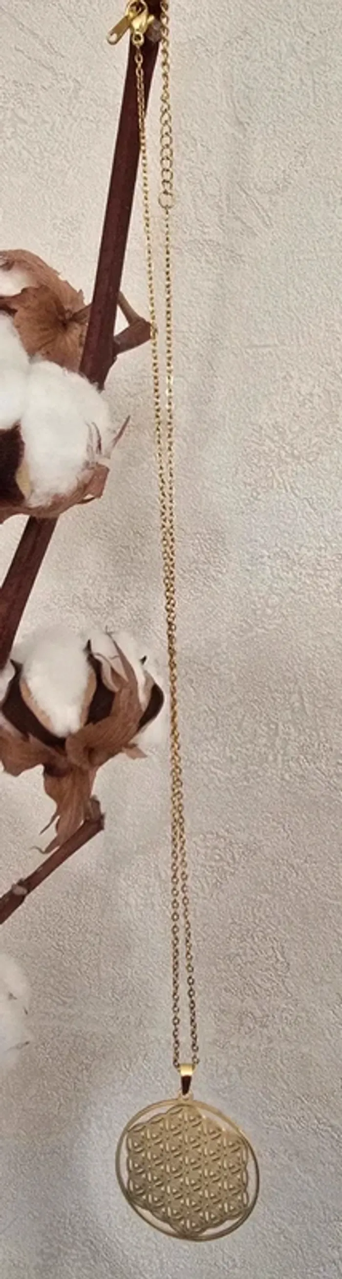 Collier fleur de vie acier - photo numéro 5