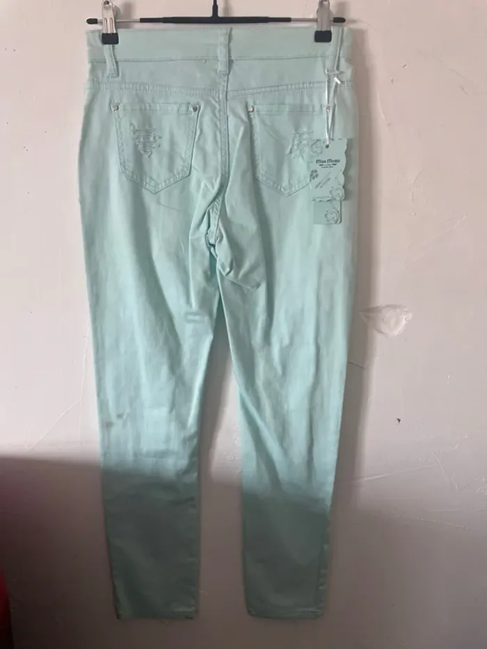 Jean bleu turquoise n°477 - photo numéro 6