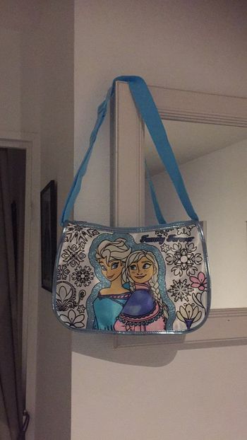 Sac bandoulière reine des neige - bleu et brillant