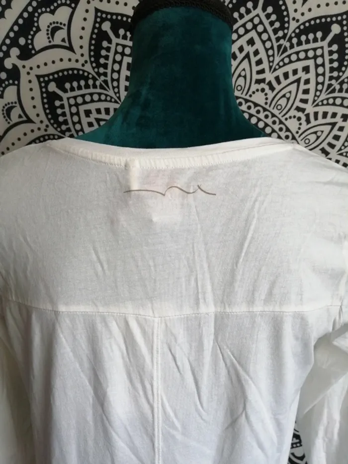 Tee-shirt blanc à manches longues imprimé homme tatoo et tête panda / teddy Smith / (18ans) - photo numéro 6
