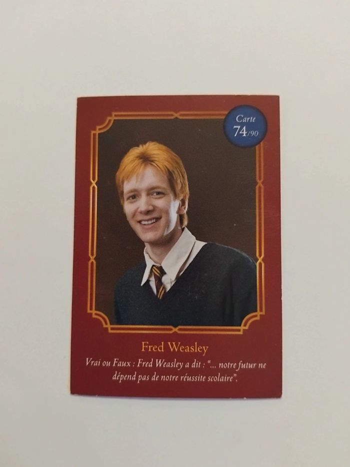 🃏 Carte Harry Potter (Auchan) - Wizarding World - Fred Weasley 74/90
