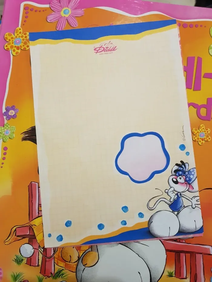 Feuille A5 + feuille fleur diddl 🔄n°379 - photo numéro 2