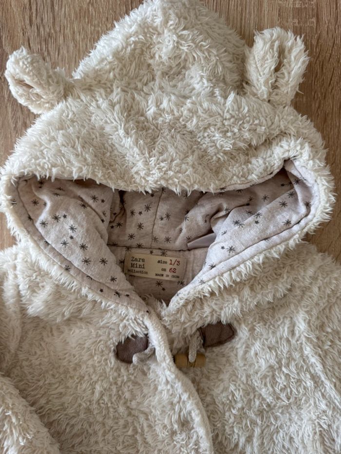 Combi pilote fourrure beige Zara 3 mois TBE - photo numéro 3