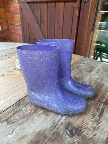 Bottes de pluie violette à paillettes, pointure 34