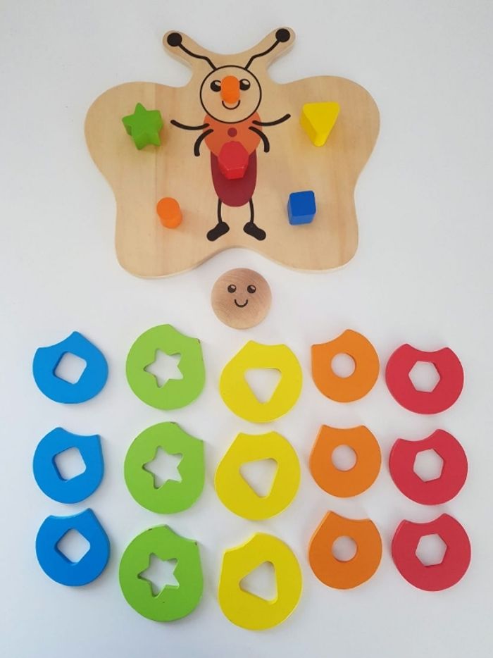 Papillon en bois formes et couleurs à emboîter - photo numéro 6