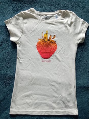 Tee-shirt fraise Okaïdi 10 ans