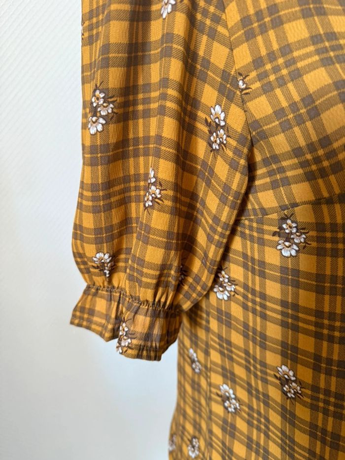 Blouse moutarde à carreaux en très bon état taille S mixxo - photo numéro 5